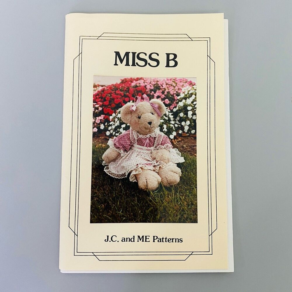 Vintage Miss B Teddy Bear Sewing Pattern JC and ME Patterns 1983 Plush Doll